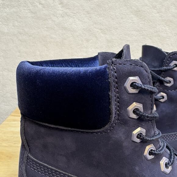 Timberland 6 In. Premium Boots Velvet Navy Nubuck Women’s Size 7 Blue TB0A1KC5 - Picture 7 of 16